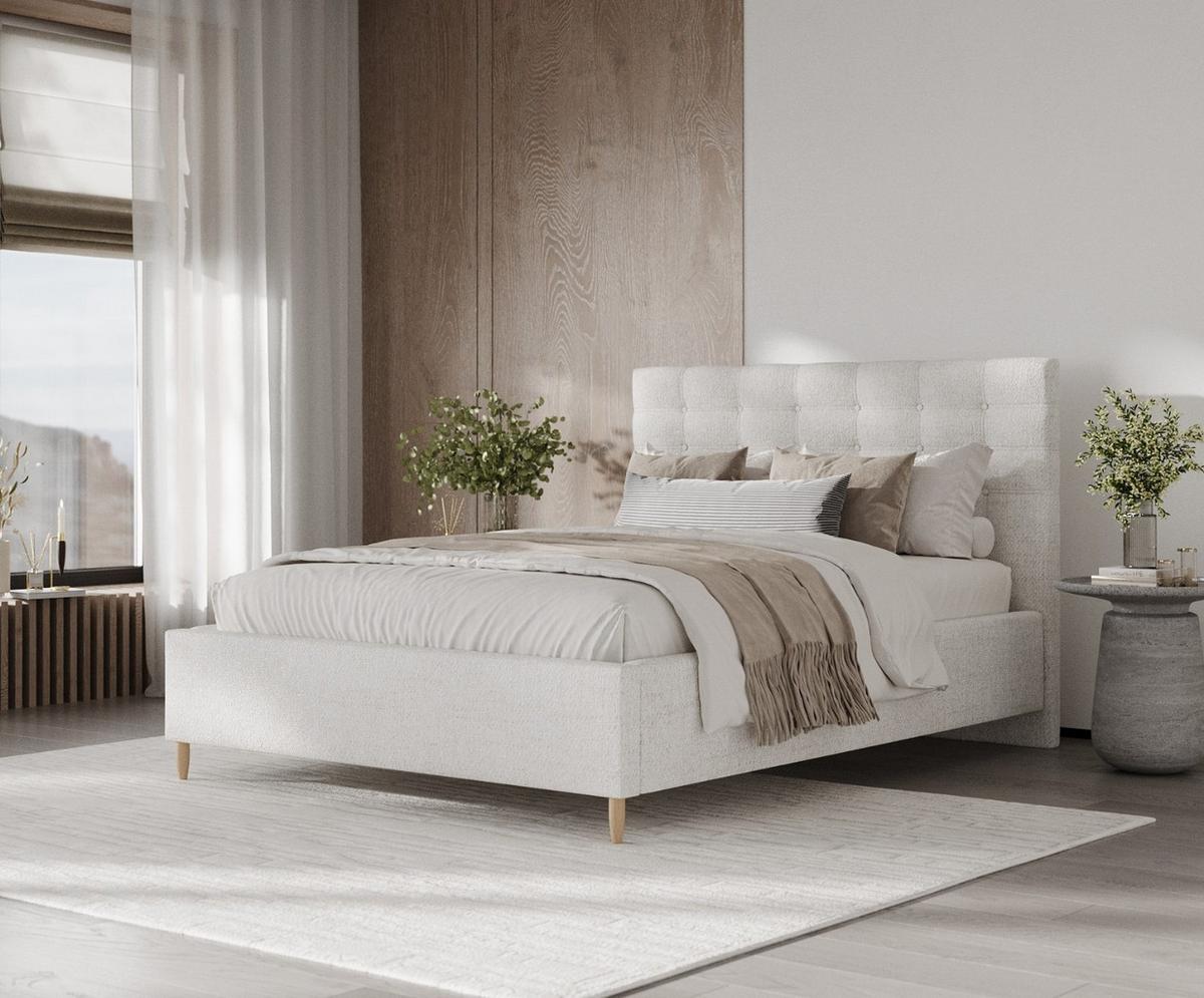 POLSTERBETT Soma 180/200 cm Creme im Neve Stoff - Creme/Naturfarben, Holz/Holzwerkstoff (180/200cm) - AltaBeds