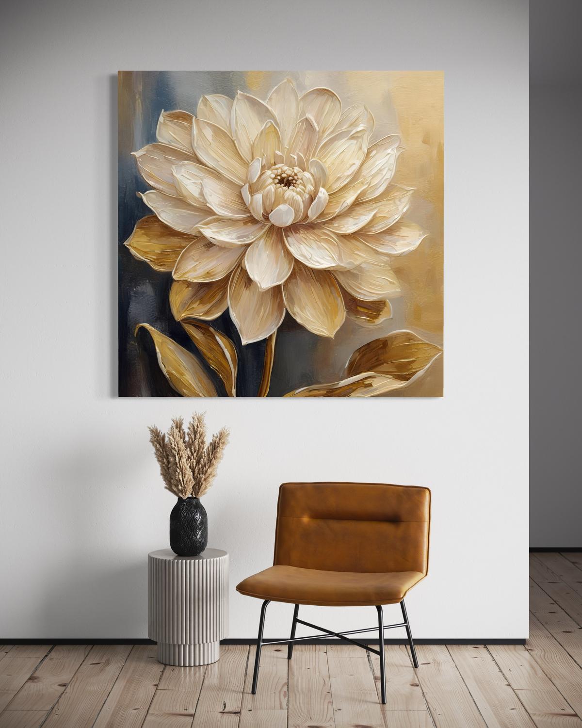 WANDBILD beige natur blume - Beige, Textil (50/50cm) - Feeby