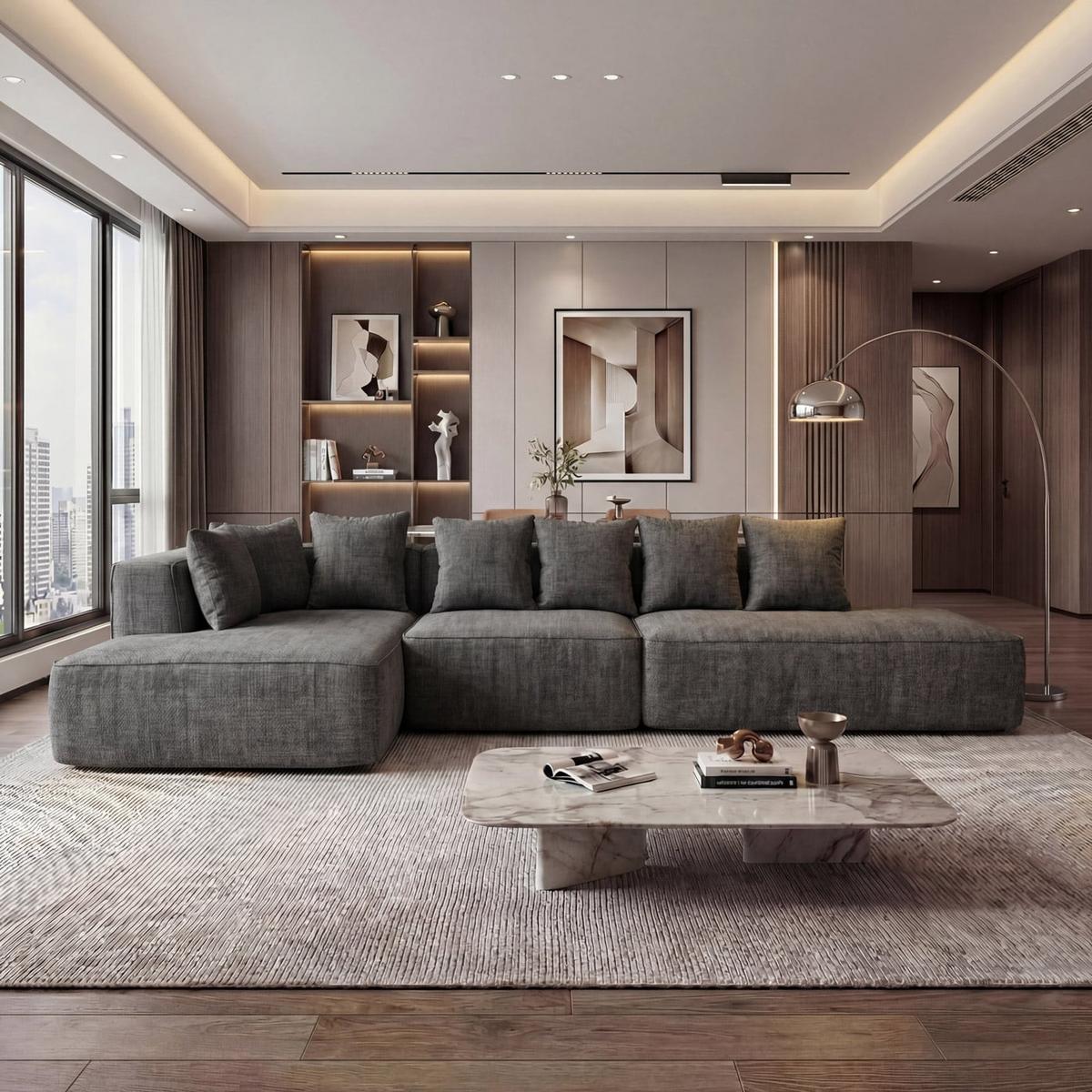 SOFA-GARNITUR Dunkelgrau - Dunkelgrau, Textil (310/60/150cm) - MCW