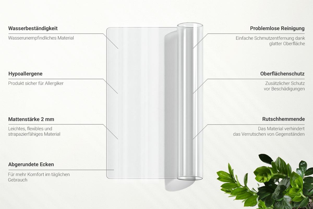 SCHUTZMATTE 120 x 50 cm – Transparente – Weiches Glas - Transparent, Kunststoff (0.2/50/120cm) - TULUP