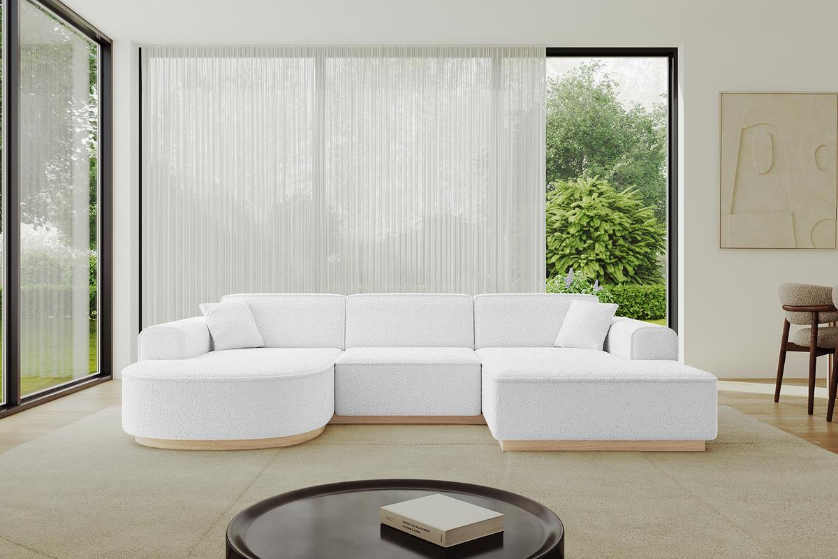 WOHNLANDSCHAFT ARRIO-U1 303x171x83 cm Weiß - Weiß, Holzwerkstoff/Textil (303/83/171cm) - ALTDECOR