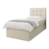 BOXBETT Luanda Boucle Single - H3 - Creme/Schwarz, Holz/Kunststoff (90/200cm) - MIRJAN24