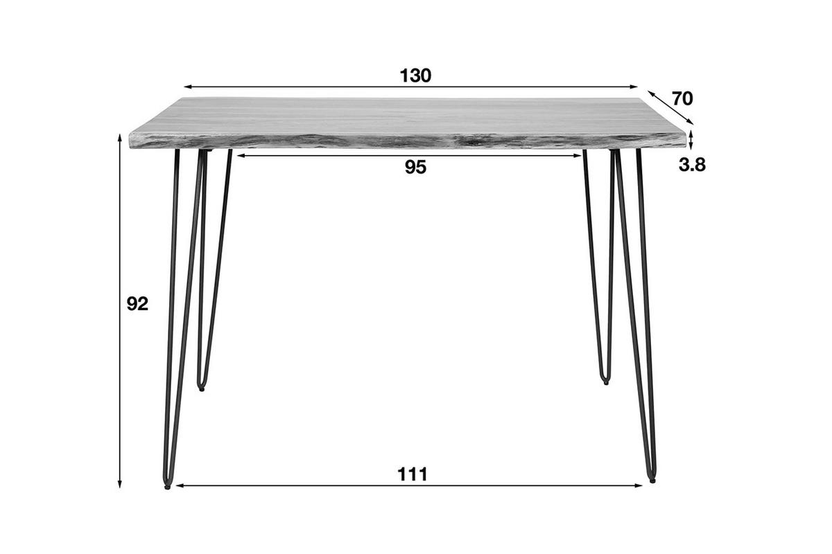 BARTISCH ERGEA Holz Akazie - Zwetschgeholzfarben/Schwarz, Holz/Metall (70/130/92cm) - KAWOLA