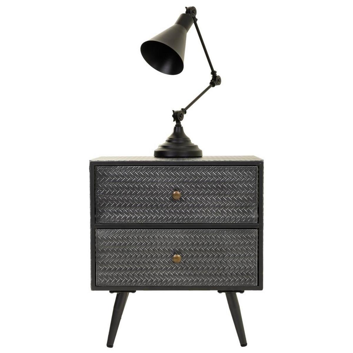 NACHTTISCH aus Metall, grau, 50x30x56cm - Grau, Metall (50/56/30cm) - Wanderlust