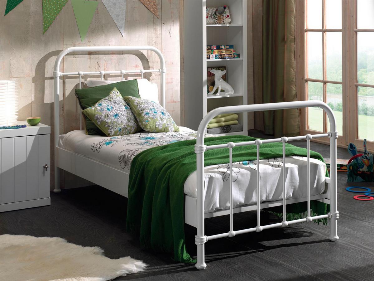 METALLBETT Karlyn 210x111x98 aus Metall in Weiß - Weiß, Metall (90/200cm) - 58aufmkessel
