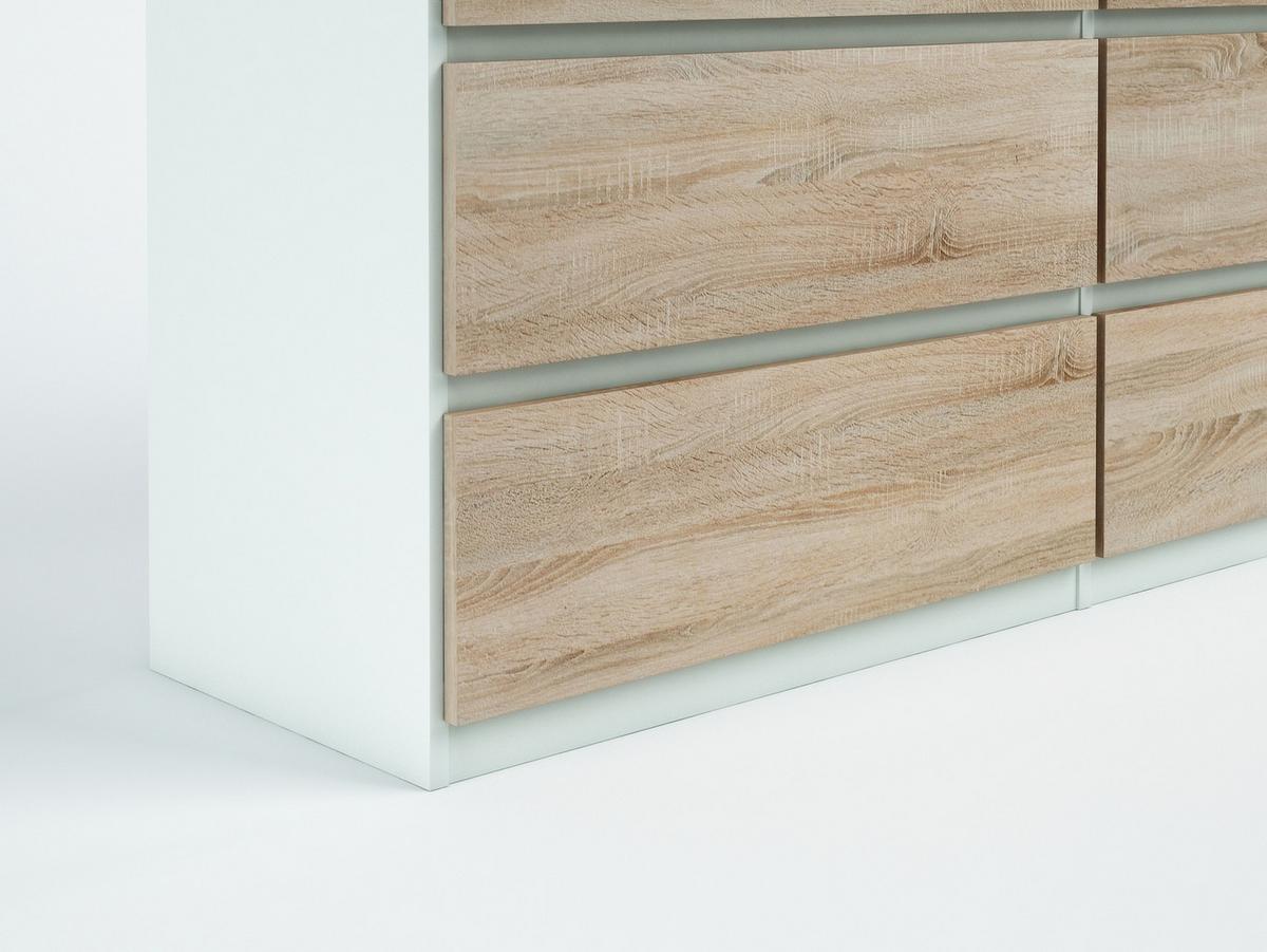 KOMMODE Weiß, Sonoma 139/102/39 - Weiß/Sonoma Eiche, Holzwerkstoff (139/102/39cm) - RAUMHIRSCH FURNITURE