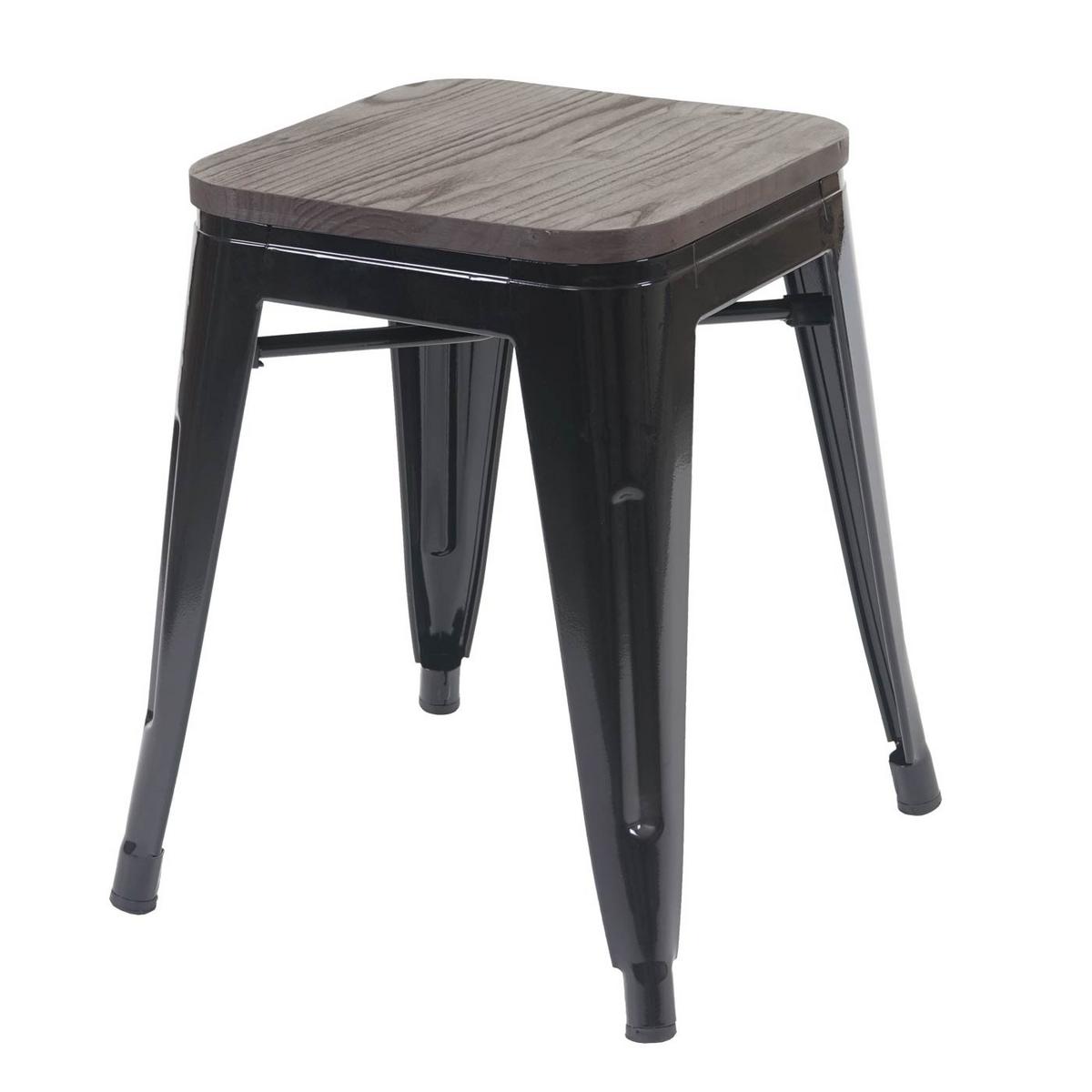 HOCKER HOLZ-SITZFLÄCHE Schwarz 4er-Set - Schwarz, Holz (39/45/39cm) - MCW