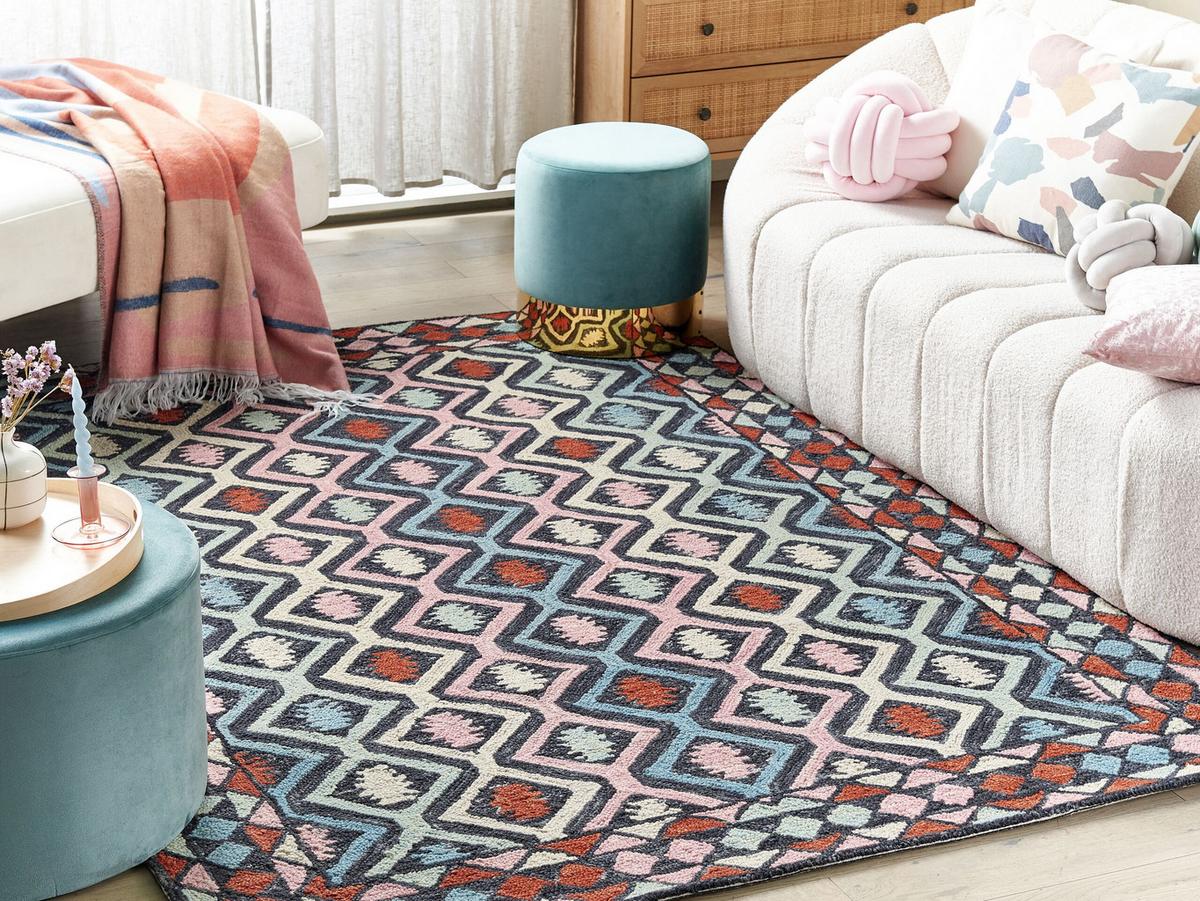 KURZFLOR-TEPPICH Haymana 200/140 cm - Multicolor, Textil (140/200cm) - Beliani
