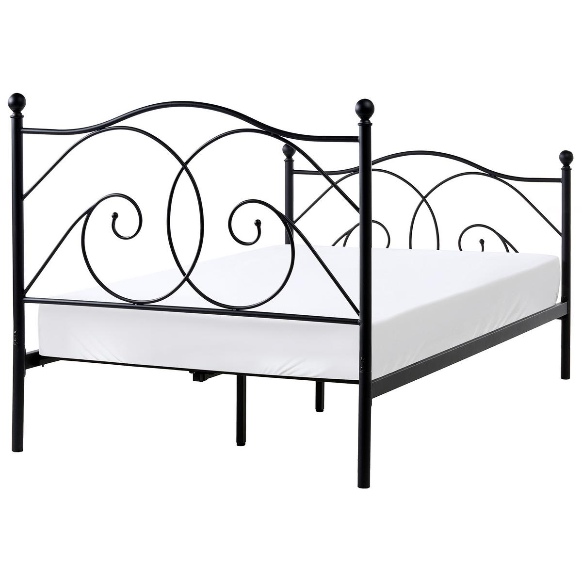BETT mit Lattenrost 120/200 cm Schwarz Dinard - Schwarz, Metall (120/200cm) - Beliani