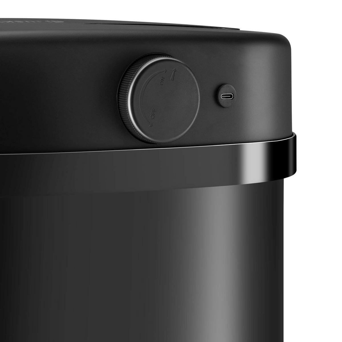 MÜLLEIMER viereckig 60L schwarz mit Sensor - Schwarz, Metall (40/63/29cm) - Juskys