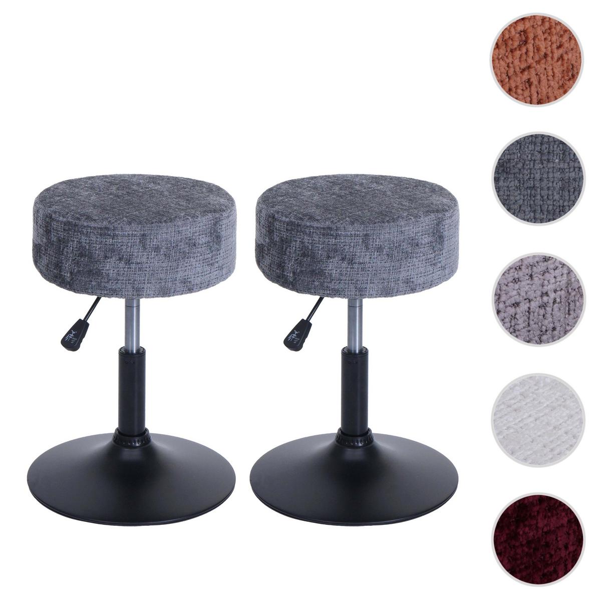 HOCKER Grau 2er-Set - Grau, Textil (37/57/37cm) - MCW