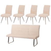 ESSZIMMER-SET Beige 5er-Set - Beige, Textil (180/99/65cm) - MCW