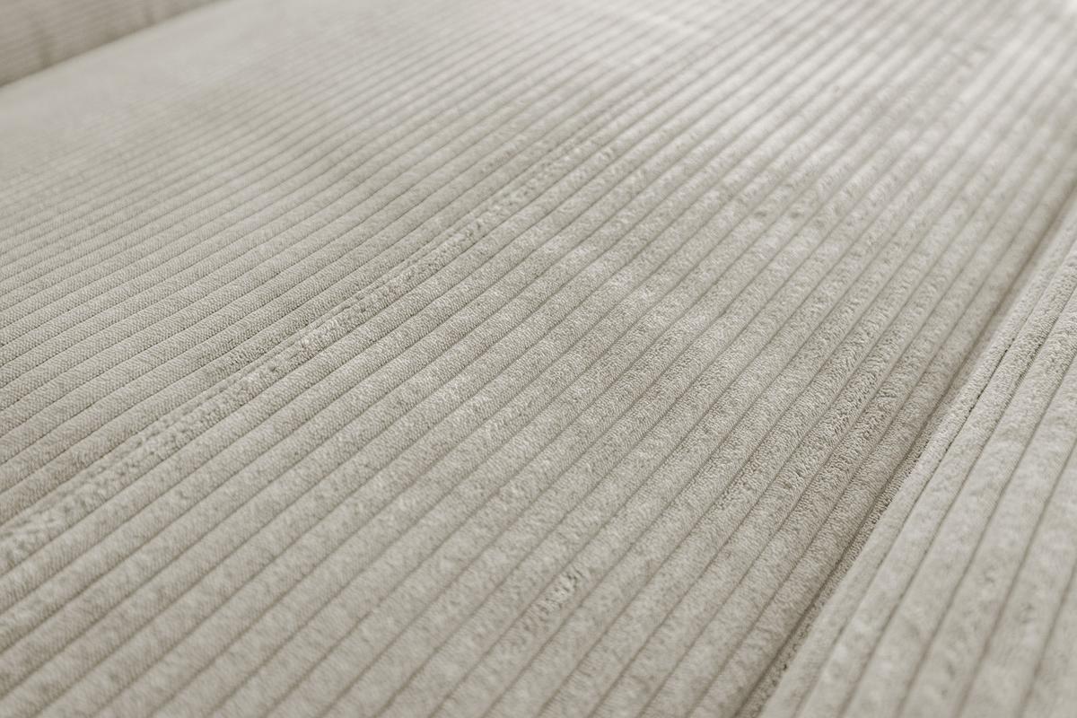 ECKSOFA LAISKA Cremeweiß Cord - Creme/Schwarz, Textil/Metall (282/177cm) - KAWOLA