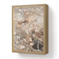 WANDLEUCHTE MIT AKKU Mandelblüte - Kunst - Van Gogh - Beige - Abstrakt 30x40 cm - Graubraun, Holzwerkstoff (30/40/8cm) - OnlyWow