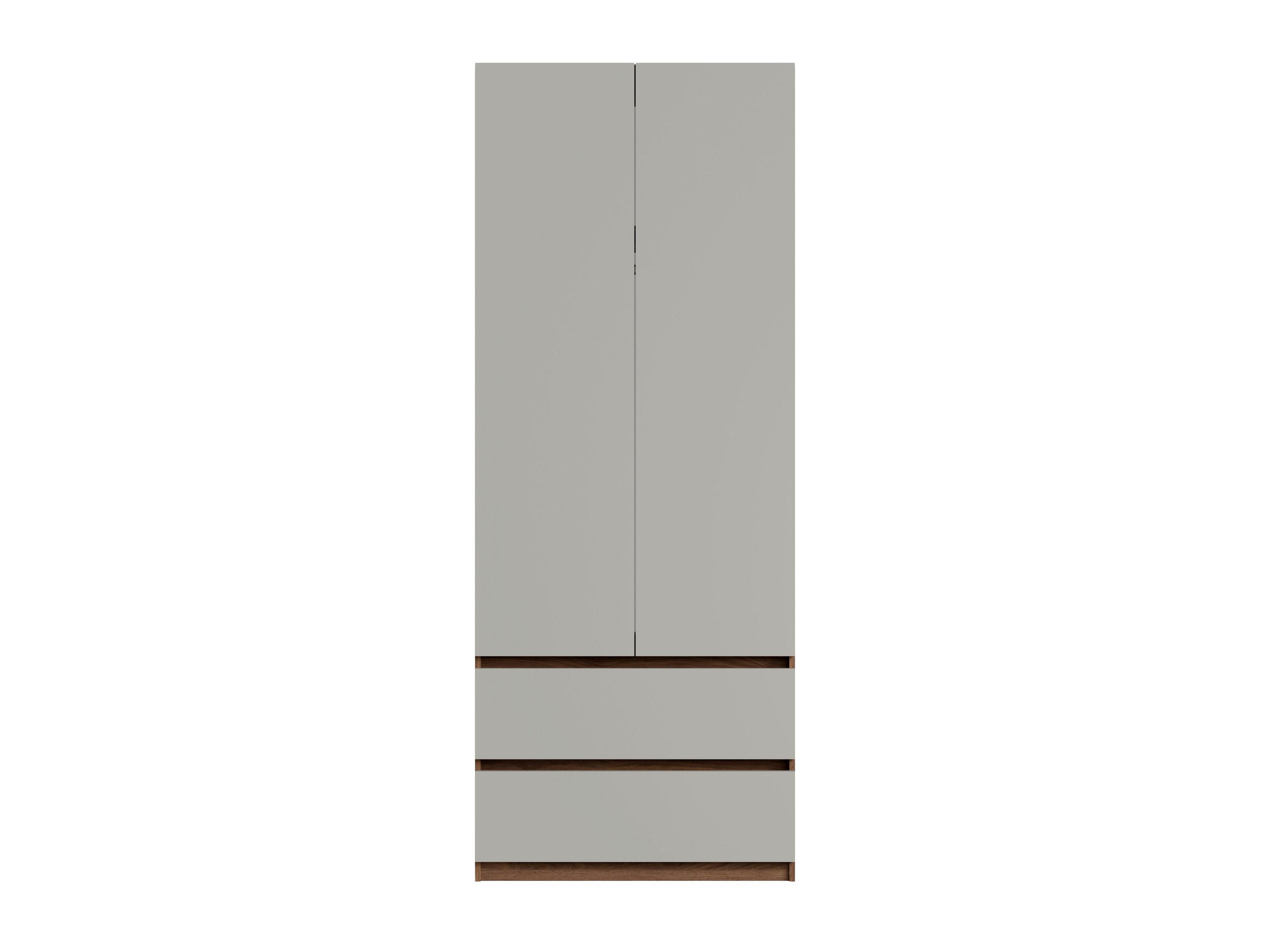 DREHTÜRENSCHRANK VELEN 90/230,5/51,4cm 2-türig Nussbaumfarben - Nussbaumfarben/Grau, Holzwerkstoff (90/230.5/51.4cm) - MASSENO