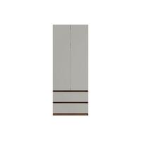 DREHTÜRENSCHRANK VELEN 90/230,5/51,4cm 2-türig Nussbaumfarben - Nussbaumfarben/Grau, Holzwerkstoff (90/230.5/51.4cm) - MASSENO