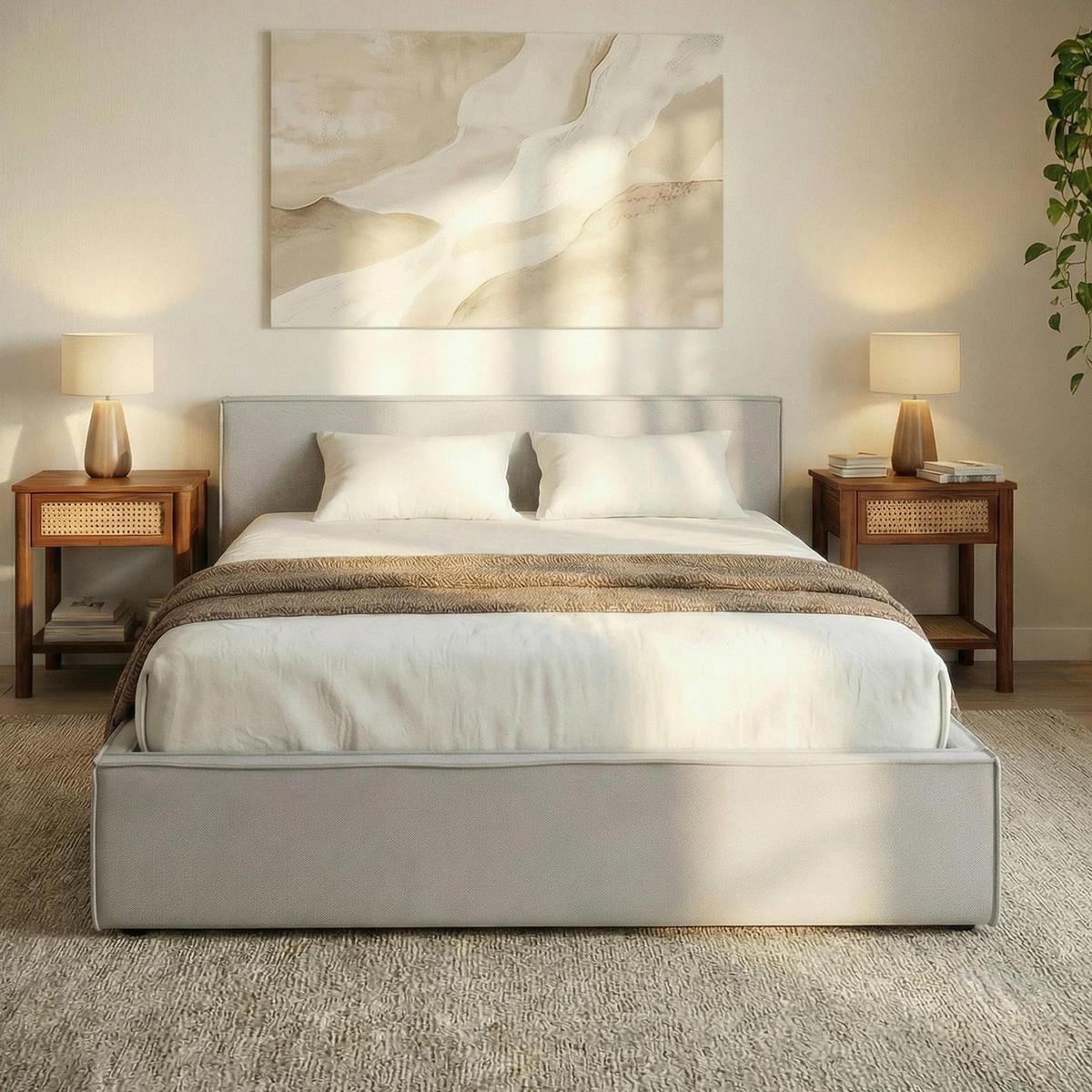 POLSTERBETT PESARO 160X200 CM - Hellgrau, Textil (160/200cm) - IDIMEX