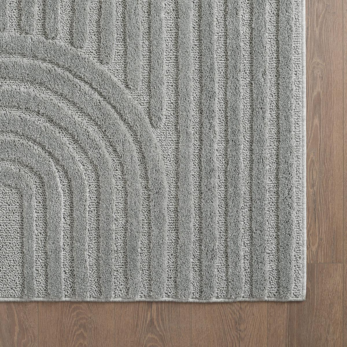 HOCHFLORTEPPICH RIGI, im Skandi-Boho-Stil, Silber, 80 x 150 cm - Silberfarben, Textil (150/80cm) - KADIMA DESIGN