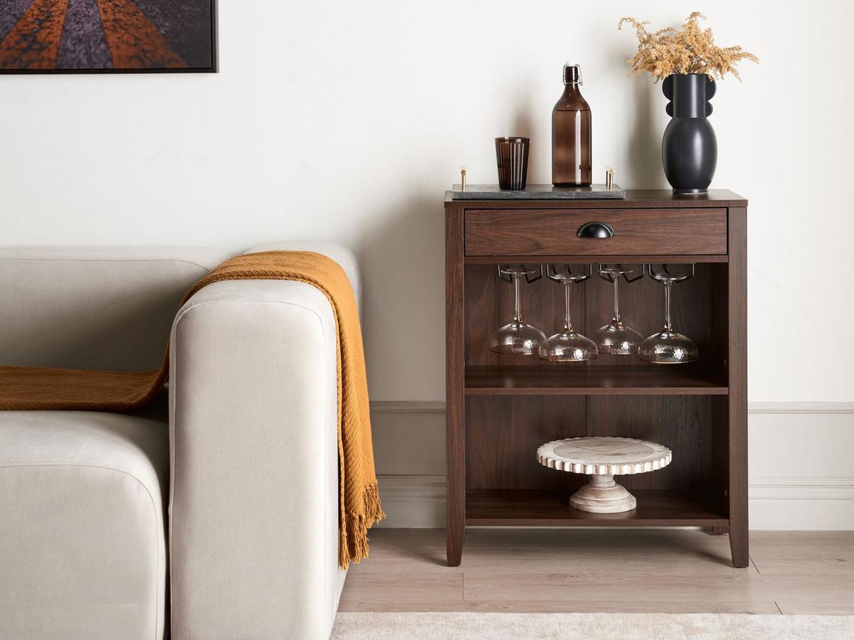 SIDEBOARD Dunkelbraun Walkerston - Braun, Holzwerkstoff (66/80/30cm) - Beliani