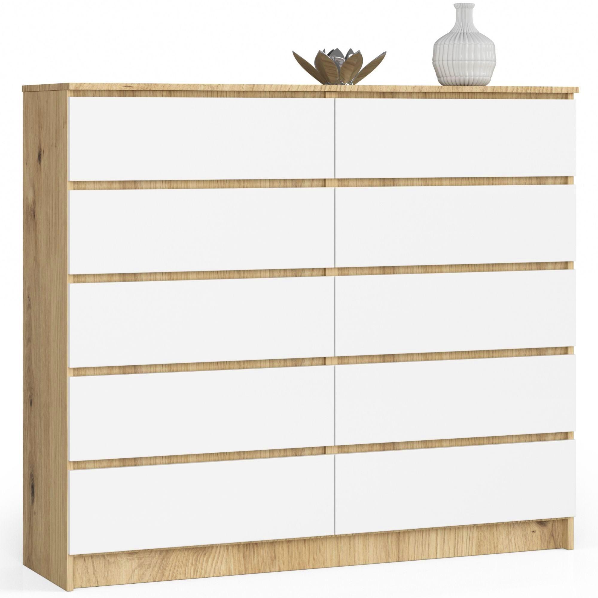 KOMMODE Eiche Artisan, Weiß 121/138/40 - Eiche Artisan/Weiß, Holzwerkstoff (138/121/40cm) - RAUMHIRSCH FURNITURE