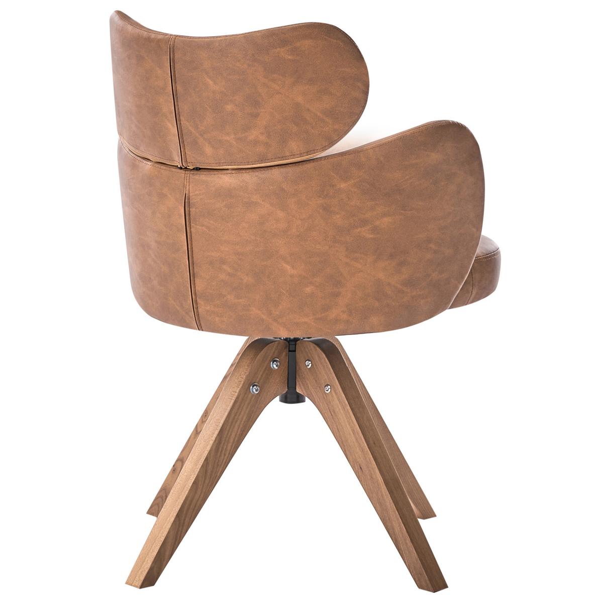 ESSZIMMERSTUHL drehbar Kunstleder Braun Marcy - Braun, Kunststoff (60/85/66cm) - Beliani