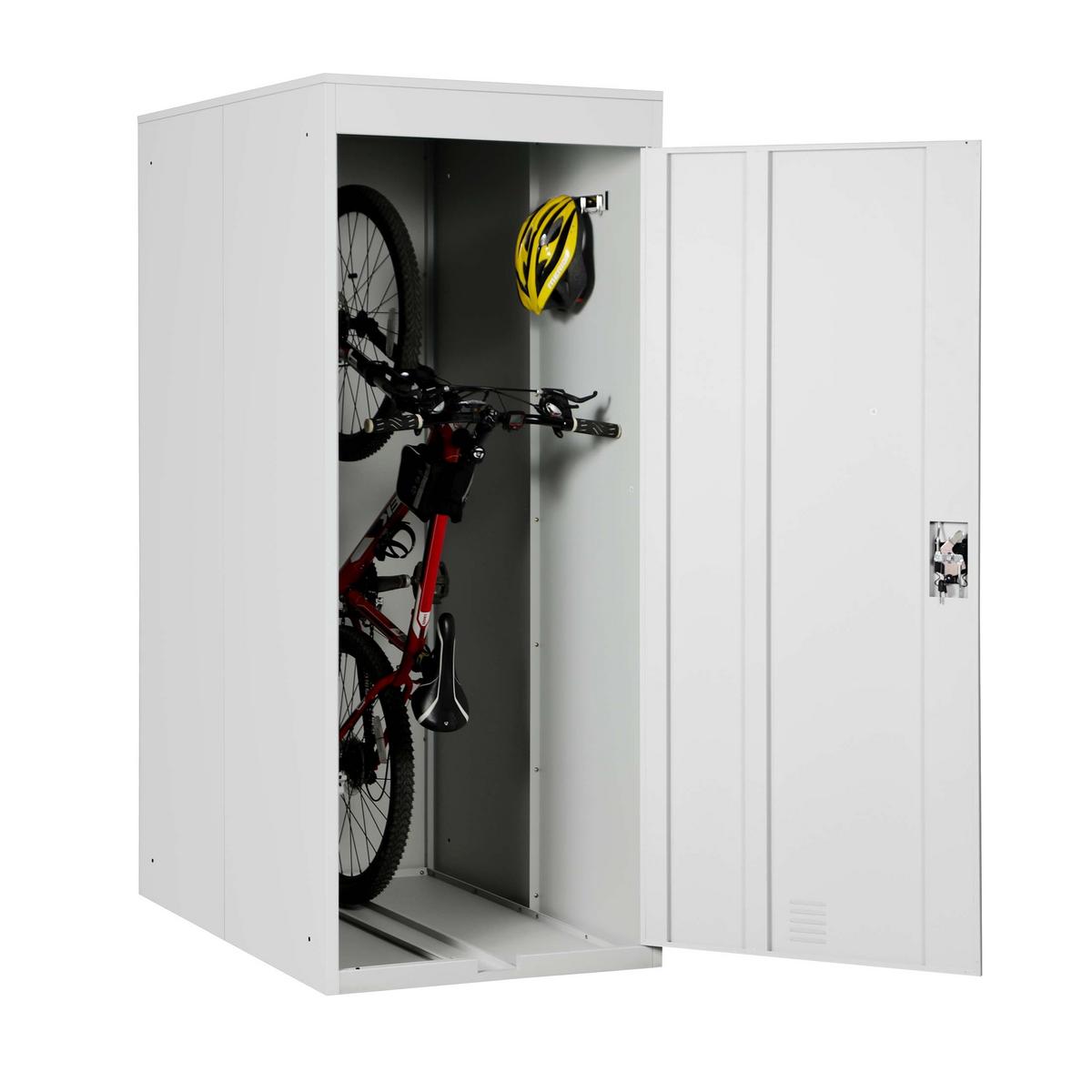 FAHRRADGARAGE rechteckig Hellgrau - Hellgrau, Metall (79/192/122cm) - MCW
