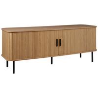 TV-MÖBEL Braun Bradley - Schwarz/Braun, Holzwerkstoff (150/58/45cm) - Beliani