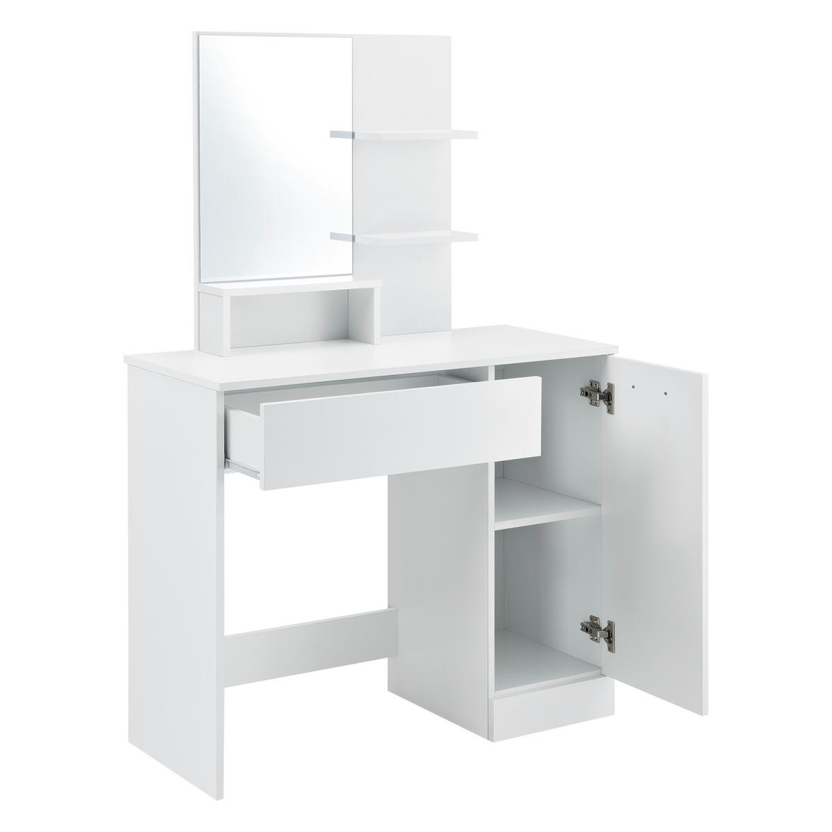 SCHMINKTISCH Krugersdorp - Weiß, Holzwerkstoff (90/138/38cm) - [en.casa]