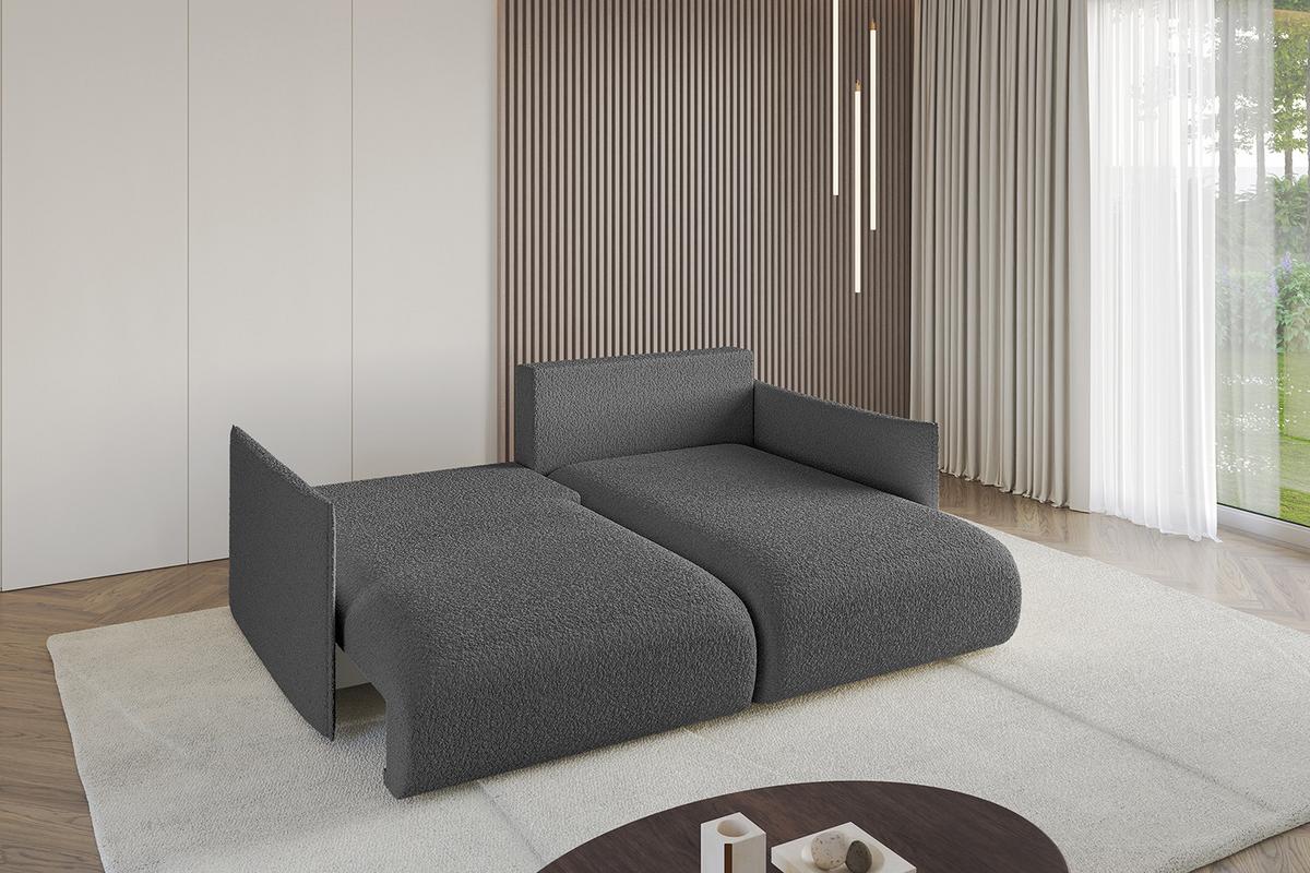 ECKSOFA Ottomane rechts ONESK-L 216x177x72 Grau Bouclé - Platinfarben/Grau, Holzwerkstoff/Kunststoff (177/216cm) - ALTDECOR