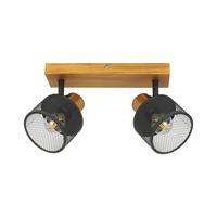 DECKENSTRAHLER Haxenli 26/10/17.5 cm - Schwarz, Holz/Metall (26/10/17.5cm) - ZMH
