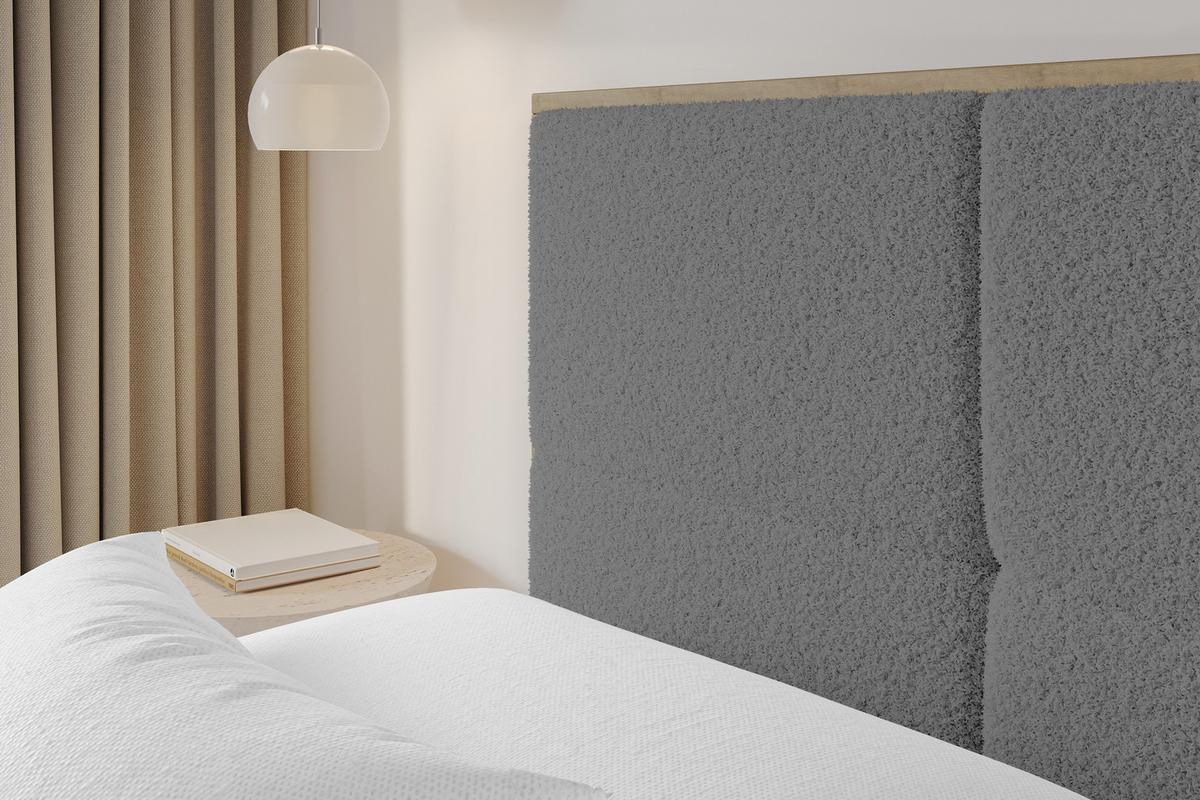 POLSTERBETT mit Bettkasten und Lattenrost, Bett mit Matratze H3/H4 - LILA 140x200 Grau - Schieferfarben, Holzwerkstoff/Textil (140/200cm) - ALTDECOR