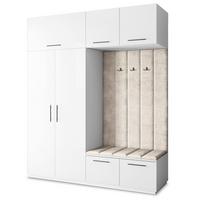 GARDEROBENSCHRANK REMA 200/240/60 cm Modern Weiß - Beige/Weiß, Holzwerkstoff (200/240/60cm) - MASSENO