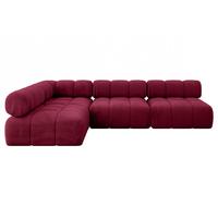ECKSOFA modulares Sofa Samaro-L2 - 285x190x70 cm Bordeauxrot Velours - Bordeaux, Holzwerkstoff/Textil (285/190cm) - ALTDECOR