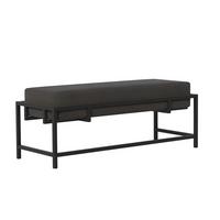 POLSTERBANK GLAM 80 cm Schwarz ,Metallgestell - Schwarz, Textil/Metall (80/45/35cm) - Idohome