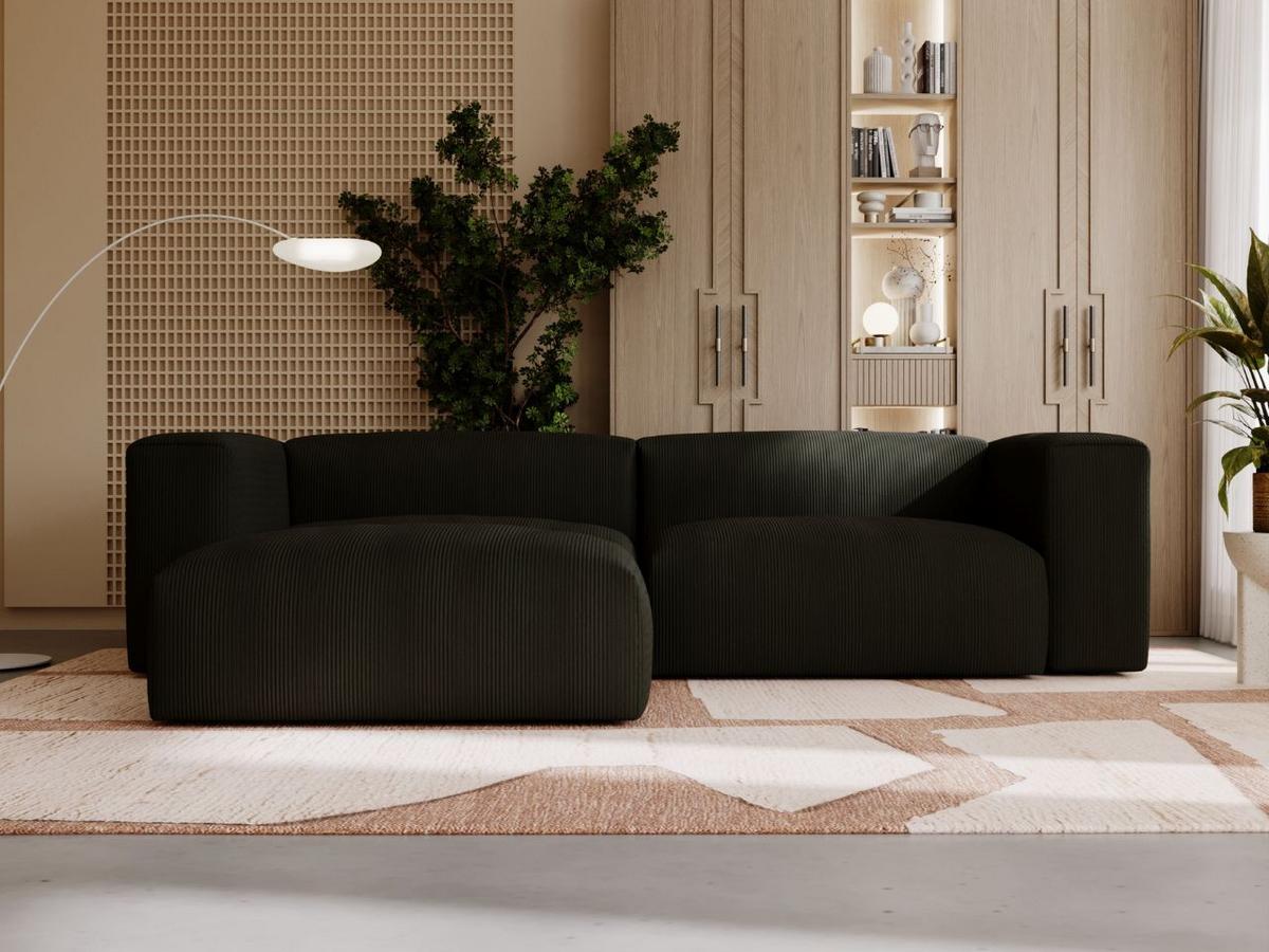 ECKSOFA Landi Schwarz Links - Schwarz, Kunststoff/Textil (180/240cm) - Graingold