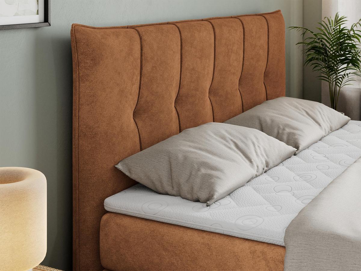 BOXSPRINGBETT PREMIUM 10 KING 180/200 Orange Struktur - H3 - Orange, Holz/Textil (180/200cm) - MKS