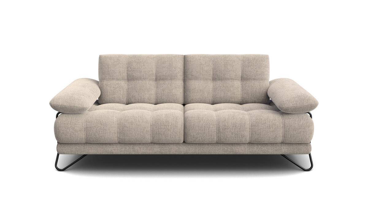 SOFA BUBBARA 2,5-Sitzer, beige - Beige/Schwarz, Holz/Textil (215/87/96cm) - Wozimo