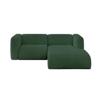 ECKSOFA Ottomane Rechts MIRA-L1 227x179x89 Grün Cord - Salbeigrün/Schwarz, Holzwerkstoff/Kunststoff (227/179cm) - ALTDECOR