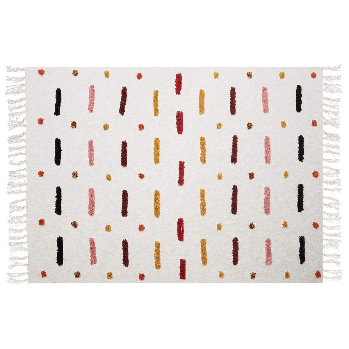 DECKE Senfgelb Alappuzha 130/180 cm - Dunkelgelb, Naturmaterialien/Textil (130/180cm) - Beliani
