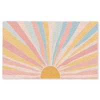 FUSSMATTE Illustration - Sonne - Pastellfarben Sauberlaufmatte 150x90 cm - Hellrosa, Kunststoff (150/0.4cm) - MuchoWow