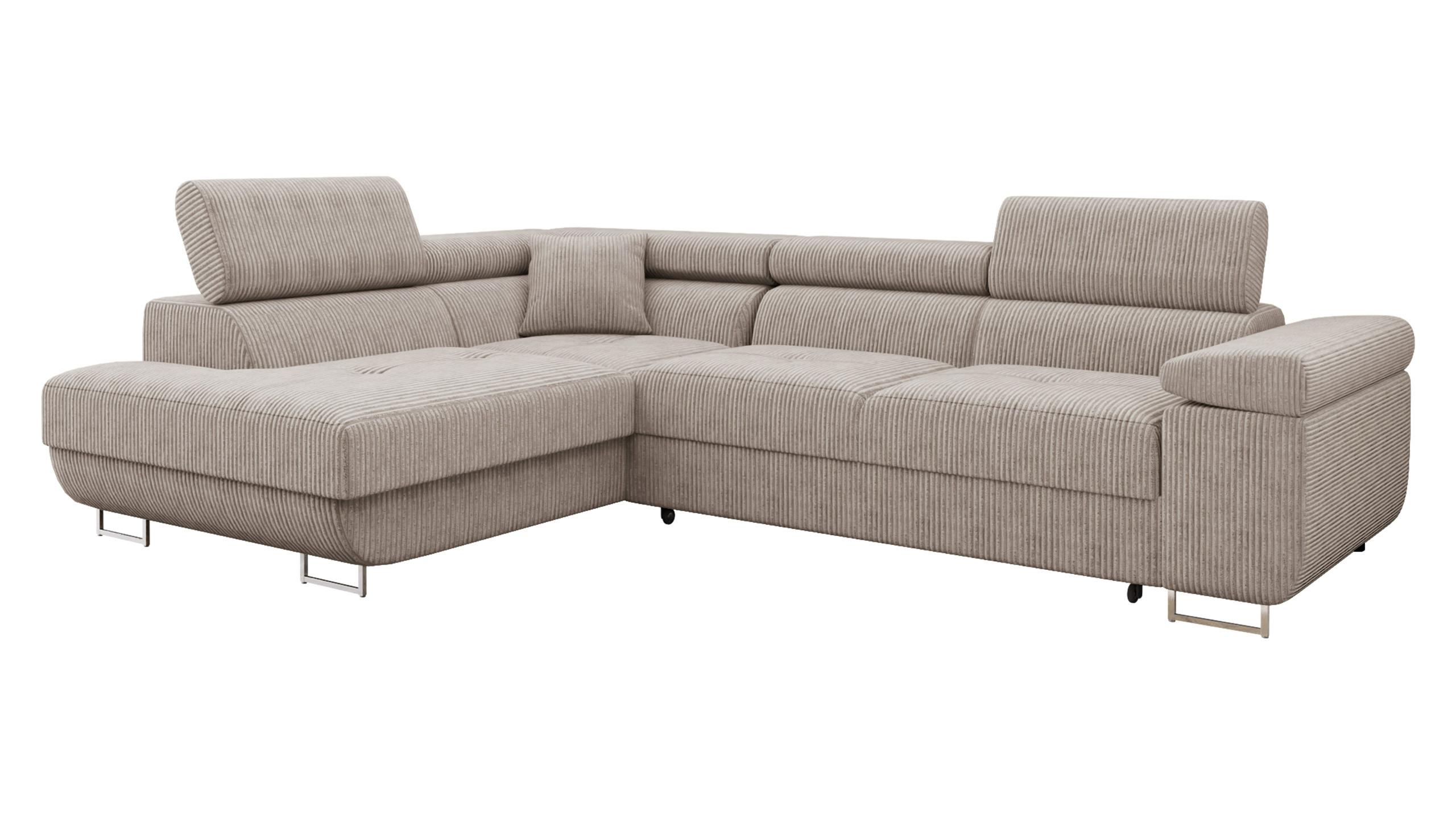 ECKSOFA Torezio Cord, Seite: Links - Sahara, Holz/Textil (274/203cm) - MIRJAN24