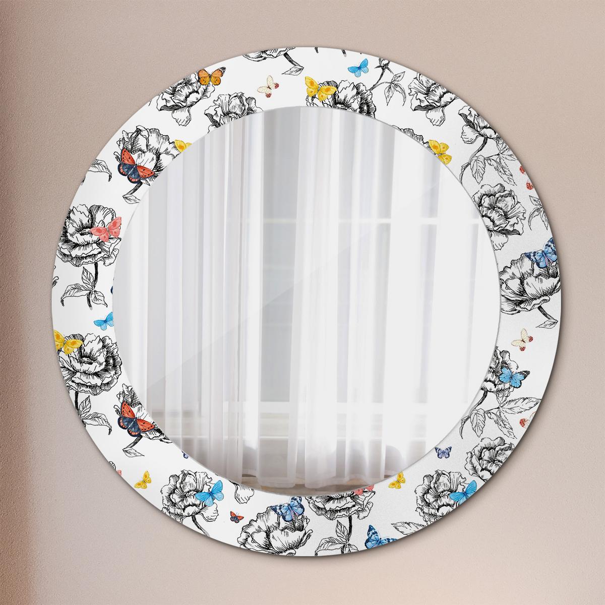 SPIEGEL Rund Ø 60 cm mit Aufdruck - Multicolor, Glas (60/60/0.4cm) - Wallfluent