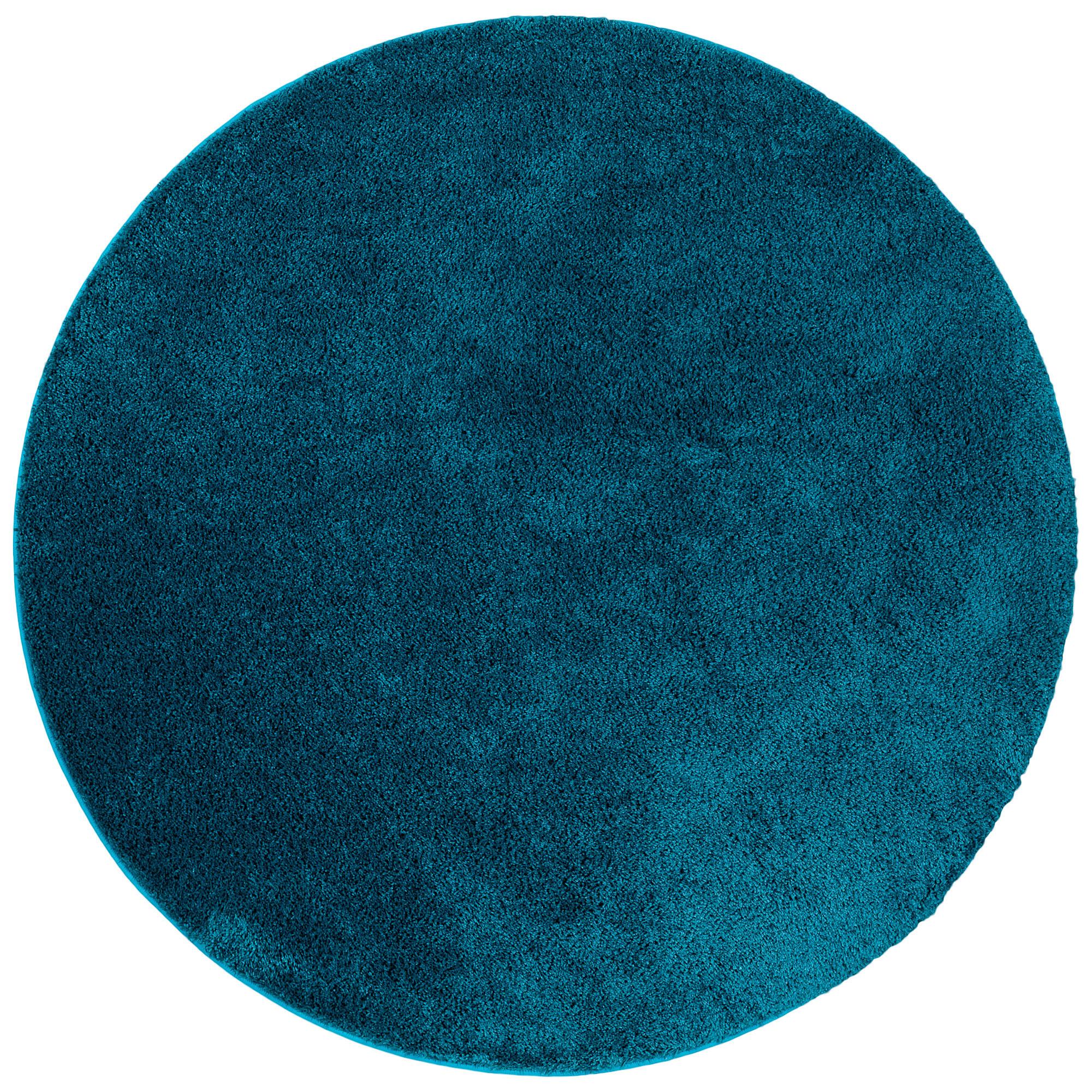 HOCHFLOR SHAGGY TEPPICH PALACE RUND - Petrol, Textil (160/160cm) - Snapstyle