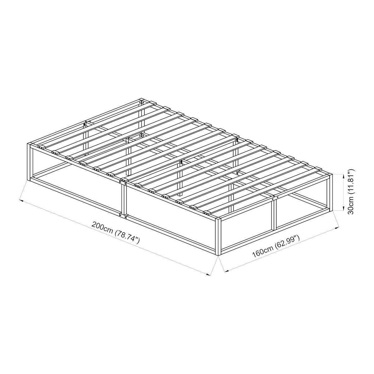METALLBETT Kreta - Schwarz, Metall (160/200cm) - [en.casa]