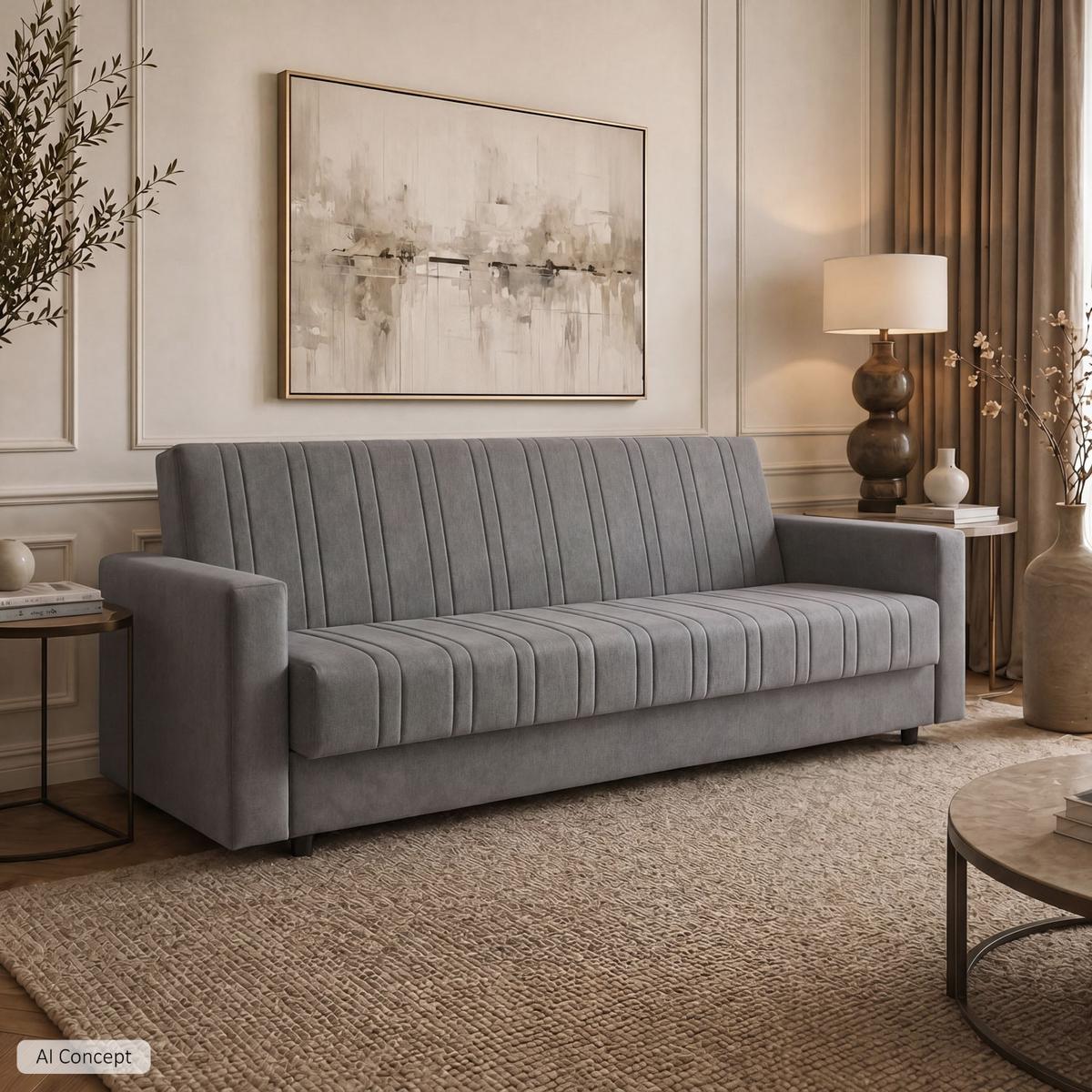 SCHLAFSOFA VERO MAX mit Schlaffunktion Castel 93 - Grau, Textil (191/88/90cm) - Lookway