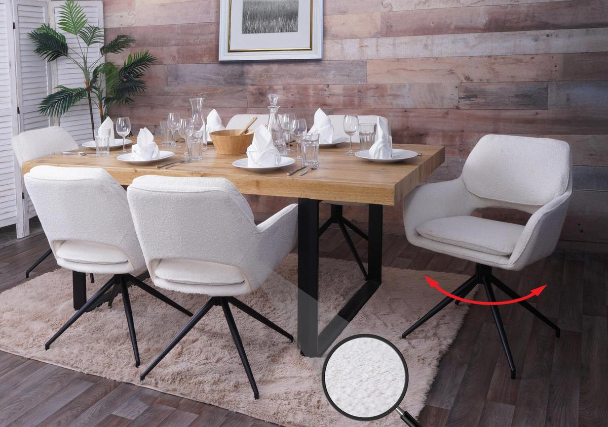 ESSZIMMERSTUHL Cremeweiß 6er-Set - Creme/Weiß, Textil (57/86/61cm) - MCW