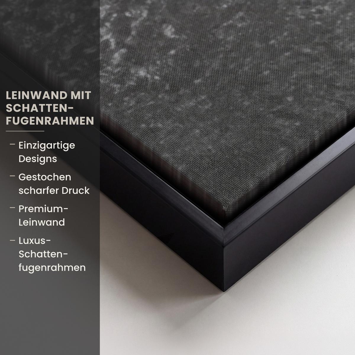 LEINWAND Bilder mit Rahmen - Pfeffer - Kräuter - Gewürze - Beton - 90x90 - Dunkelgrau, Textil (90/90cm) - MuchoWow