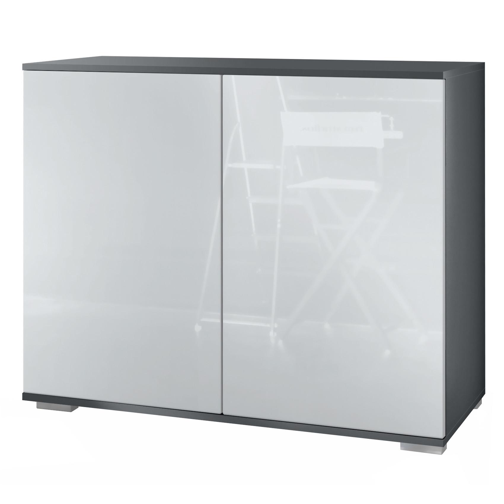 KOMMODE Skadu Weiß Hochglanz - Weiß Hochglanz, Holzwerkstoff (92.5/75.5/35cm) - Vladon