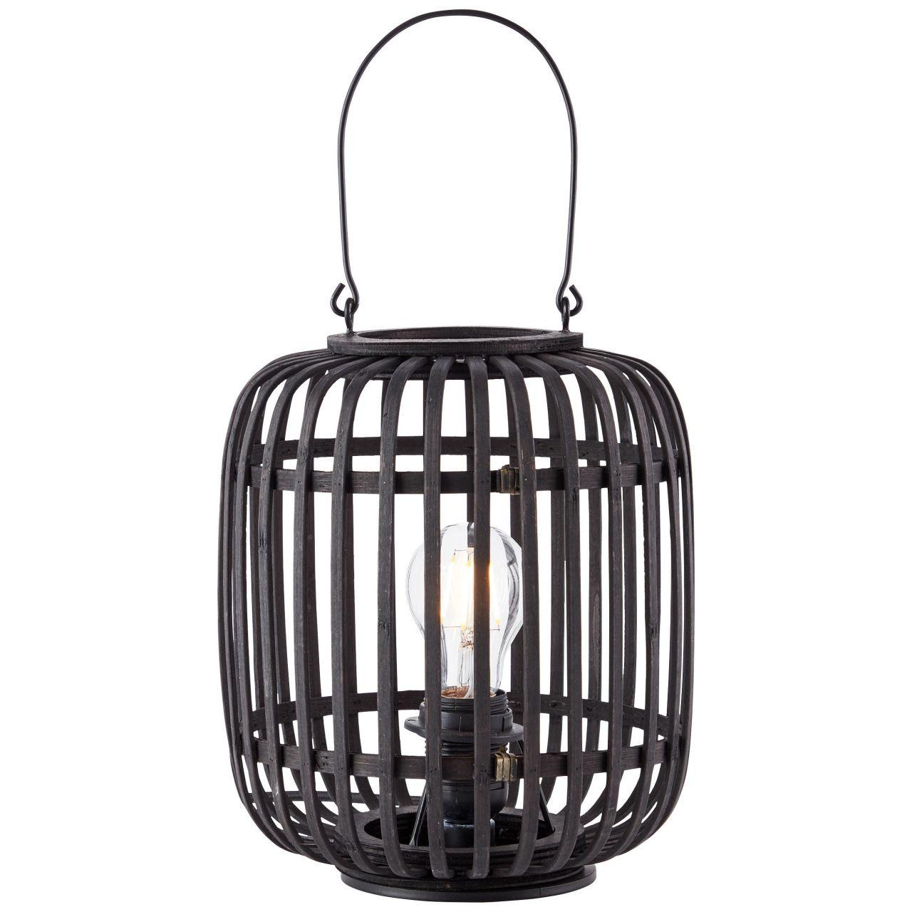 TISCHLEUCHTE Woodrow 93062/76 - Schwarz, Holz (21.5/21.5/43cm) - Brilliant