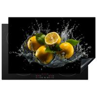 HERDABDECKPLATTE Zitrone - Obst - Gelb - Schwarz Ceranfeldabdeckung 80x52 cm - Gelb, Kunststoff (80/52/0.2cm) - MuchoWow